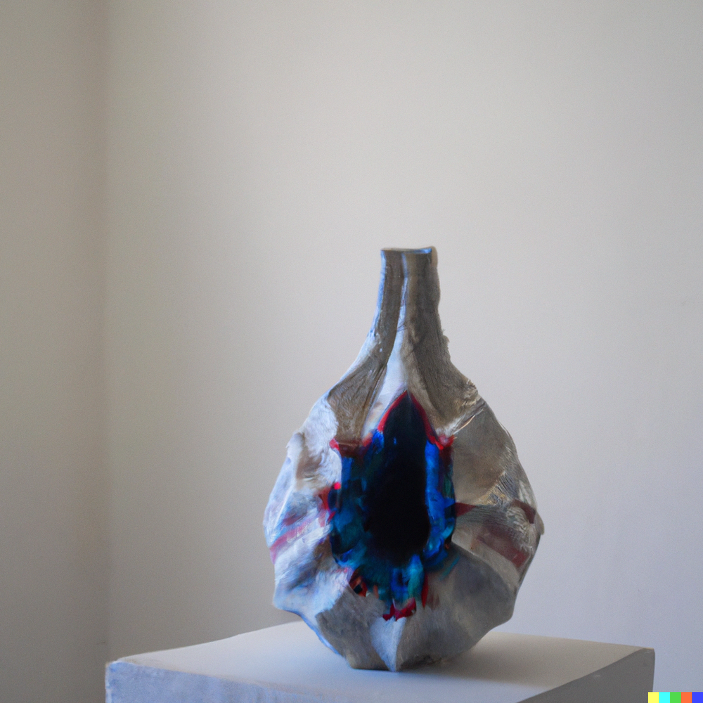 DALL·E 2022-07-13 23.07.11 - A photo of a ceramic vase made by space aliens displayed in a gallery with white walls..png