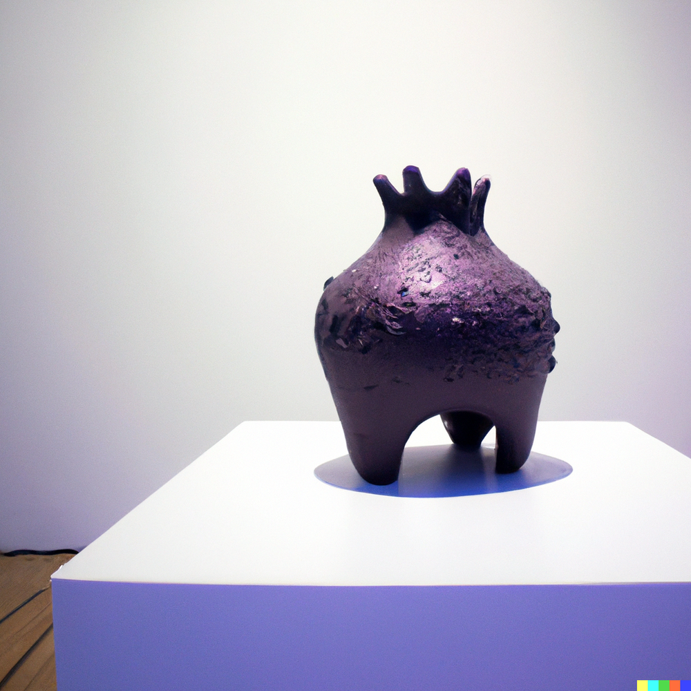 DALL·E 2022-07-14 21.31.42 - A photo of a ceramic vase made by space aliens displayed in a gallery with white walls..png
