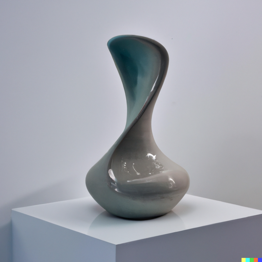 DALL·E 2022-07-14 22.05.33 - A photo of a ceramic vase made by superintelligent space aliens displayed in a gallery with white walls..png