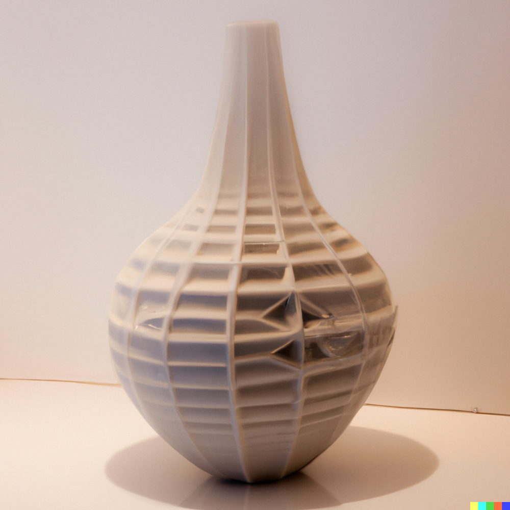 DALL·E 2022-07-14 22.42.04 - A photo of a ceramic vase made by space aliens from an advanced civilization displayed in a gallery with white walls..png