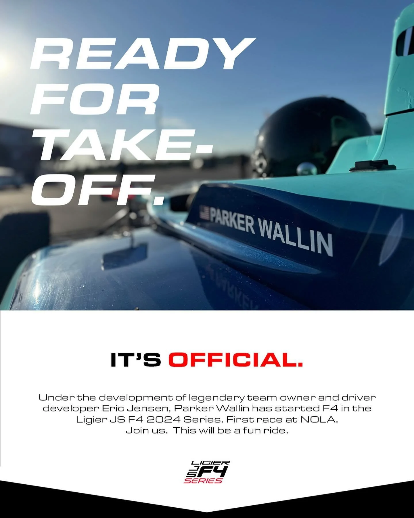 Thanks to Eric Jensen for the amazing development that equipped Parker for the start. Fueled up and ready to go. First race this weekend NOLA Motorsports Park April 12-14 watch live YouTube.com/c/speedtourtv  @jsf4series @f1jensen @nolamotorsports