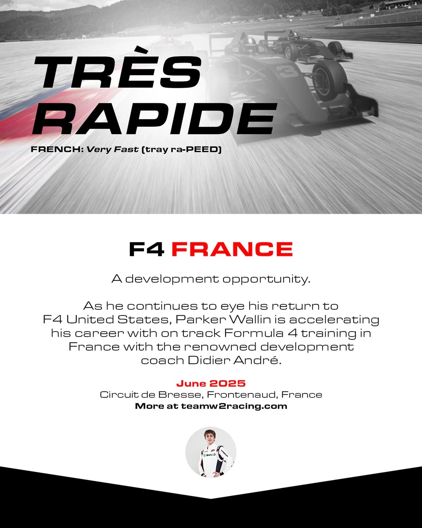 The goal of this international training stint is to sharpen Parker&rsquo;s competitive edge and position him for a strong return to the Formula 4 United States Championship. This marks a significant step in his development and reinforces his commitme