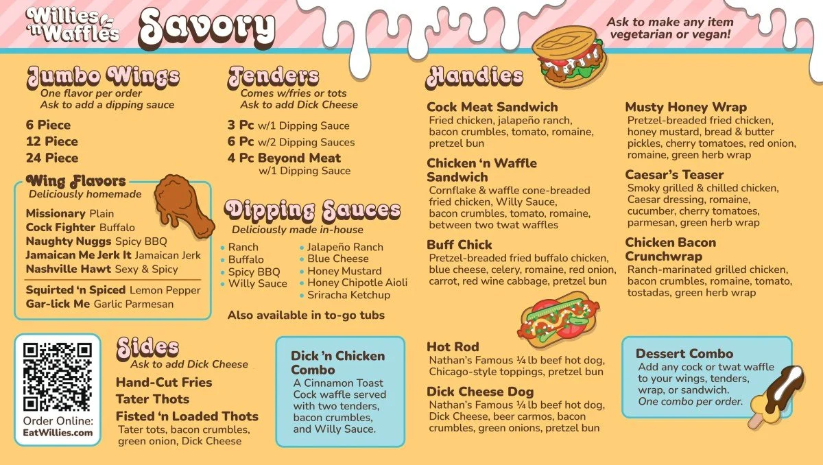 willies menu print images