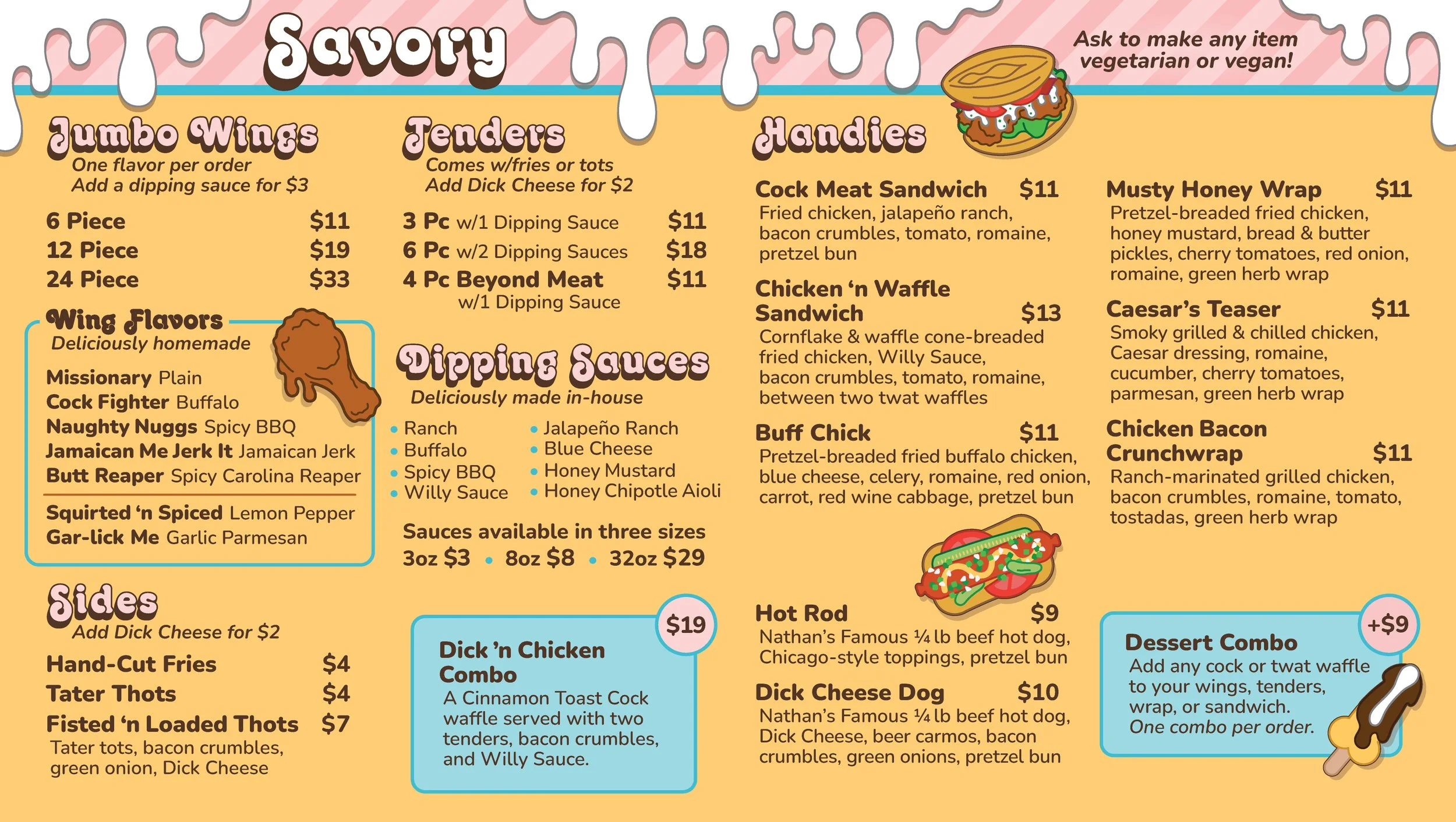 Chicken and Waffles Menu in Lakeview, IL — Willies 'n Waffles