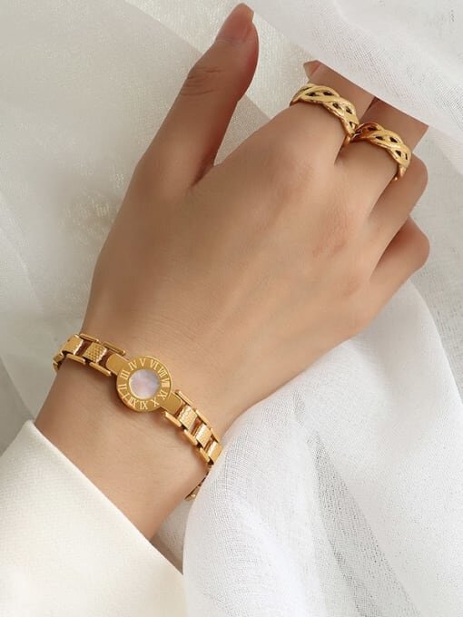 Gold-Titanium-Steel-Roman-Numeral-Watch-Plate-Couple-Shell-Bracelet.jpeg