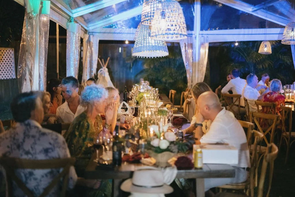 Summer backyard wedding reception Brisbane