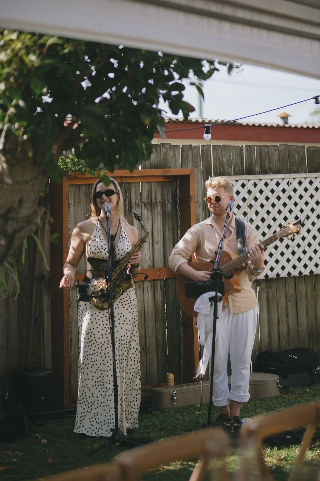 Summer backyard wedding reception Brisbane