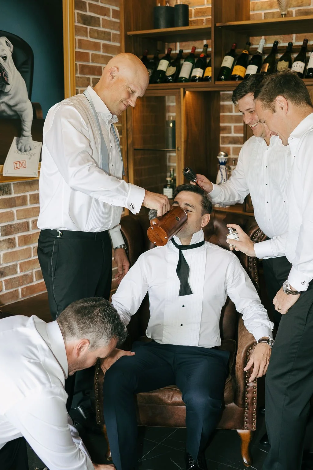 Groom and groomsmen getting ready 
