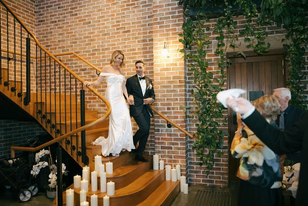 Bride and groom's reception entrance into The Manor