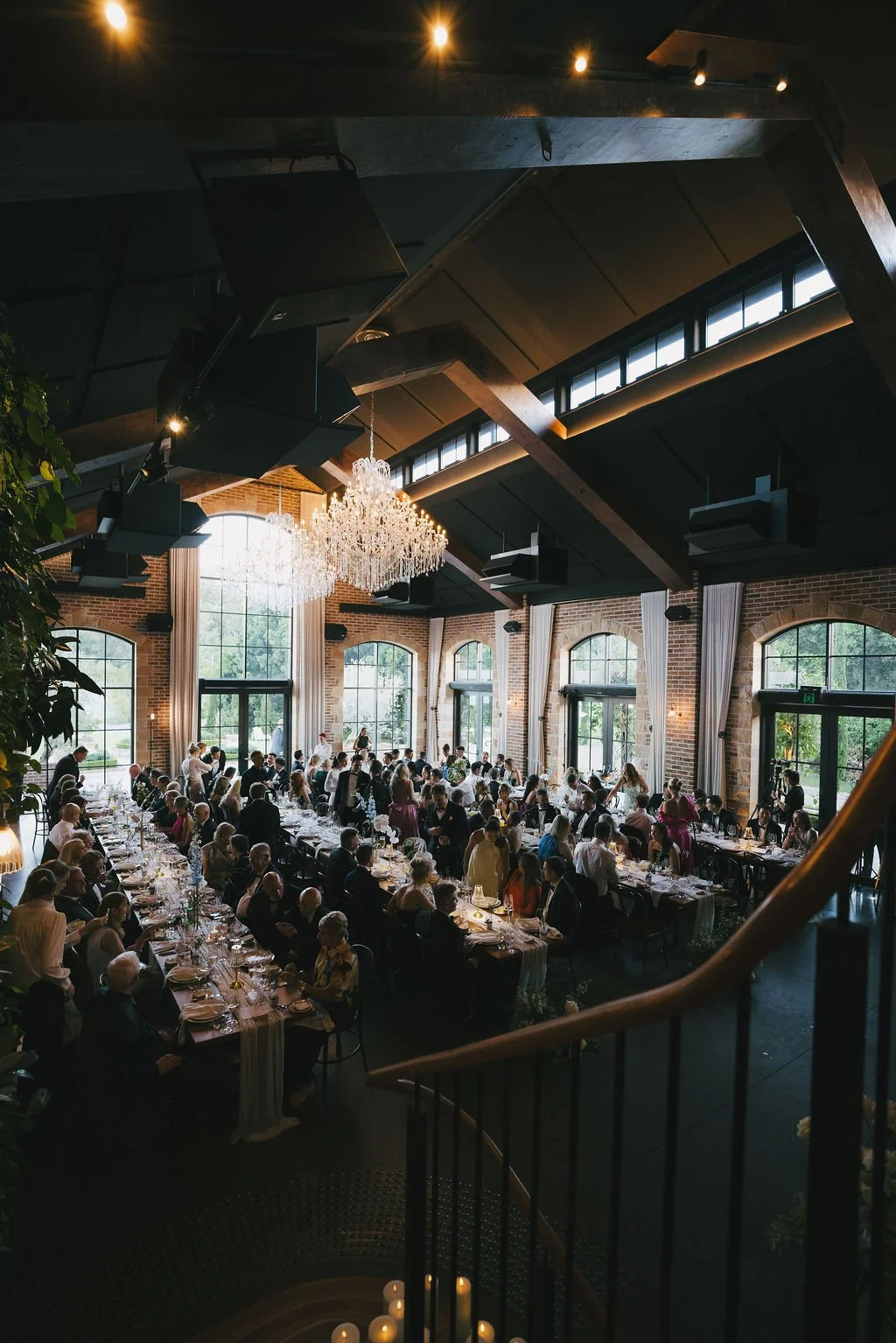 Wedding reception setup inside The Manor at The Valley Estate