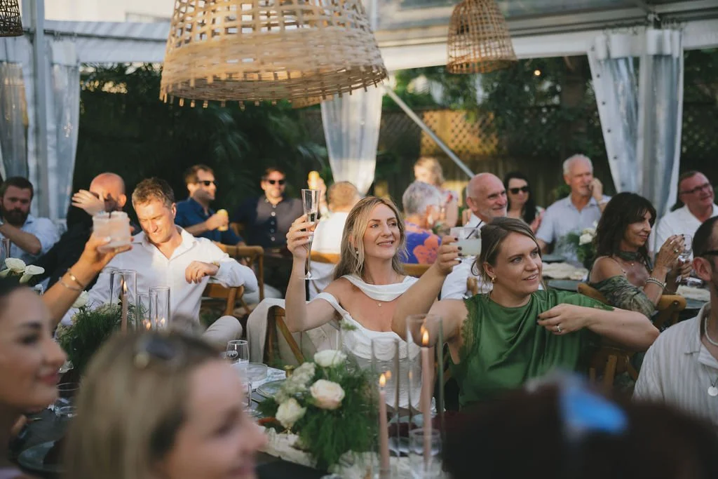 Summer backyard wedding reception Brisbane