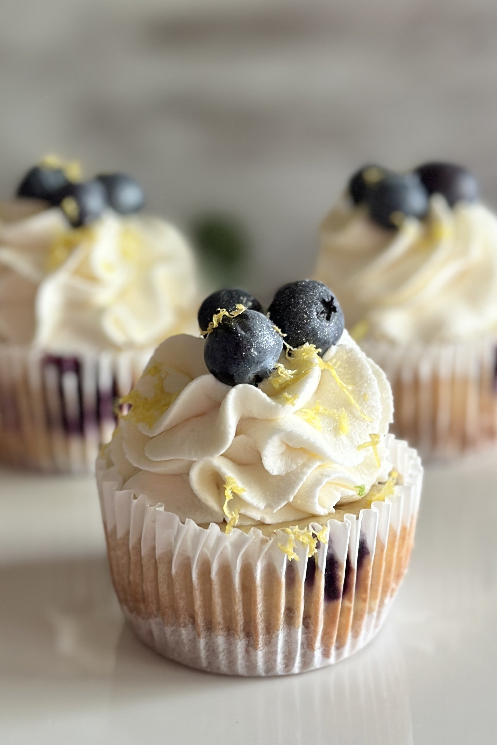Mini Lemon Blueberry Cheesecakes