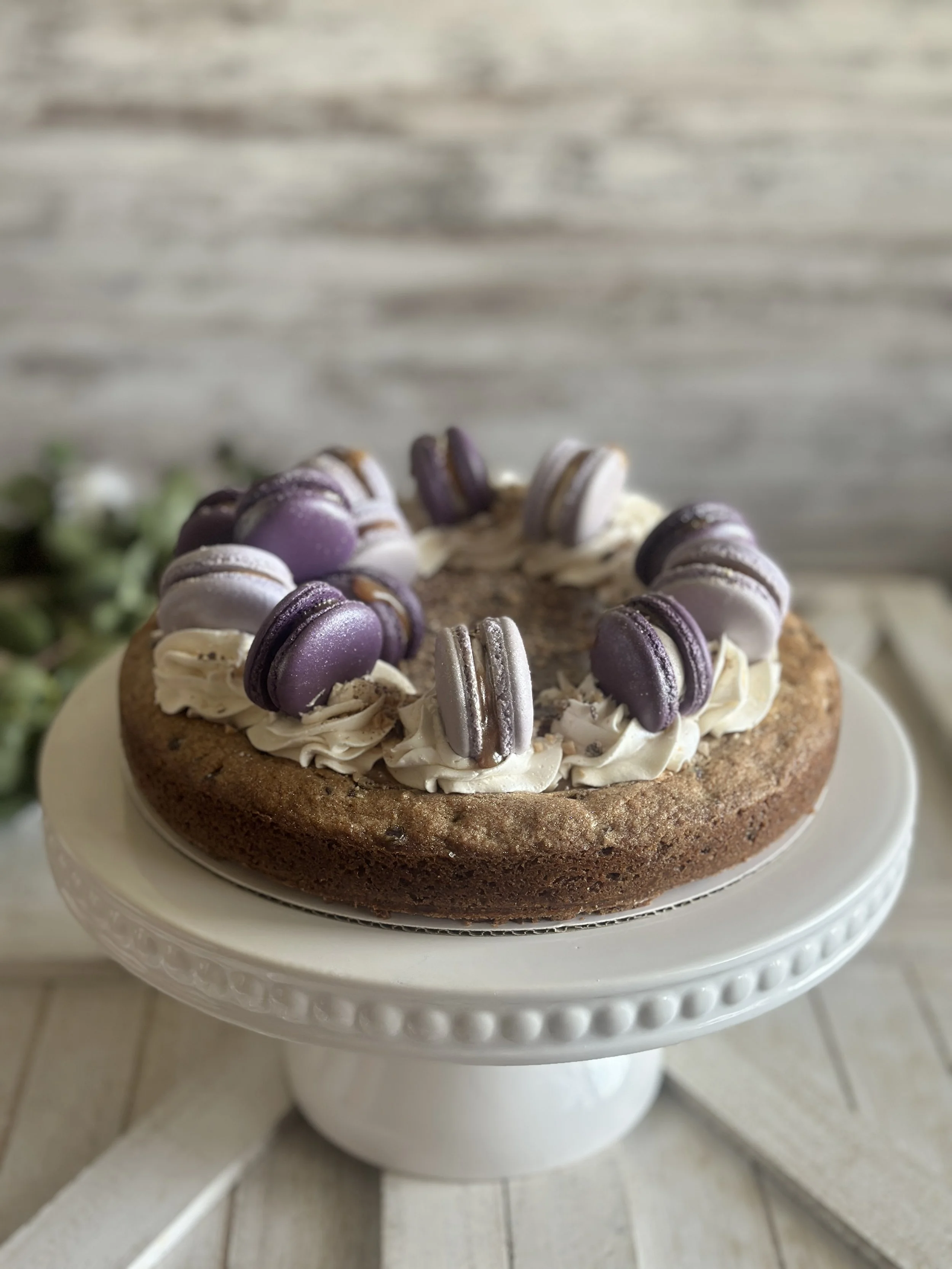 Salted Caramel Chocolate Chip With Vanilla Buttercream, Salted Caramel Macarons + Toffee