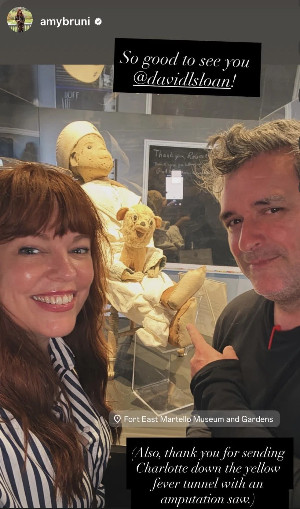 Paranormal entertainers Amy Bruni and David L. Sloan visit Robert the Doll in Key West's Fort East Martello Museum. To visit Robert the Doll After Dark, visit ghostkeywest.com