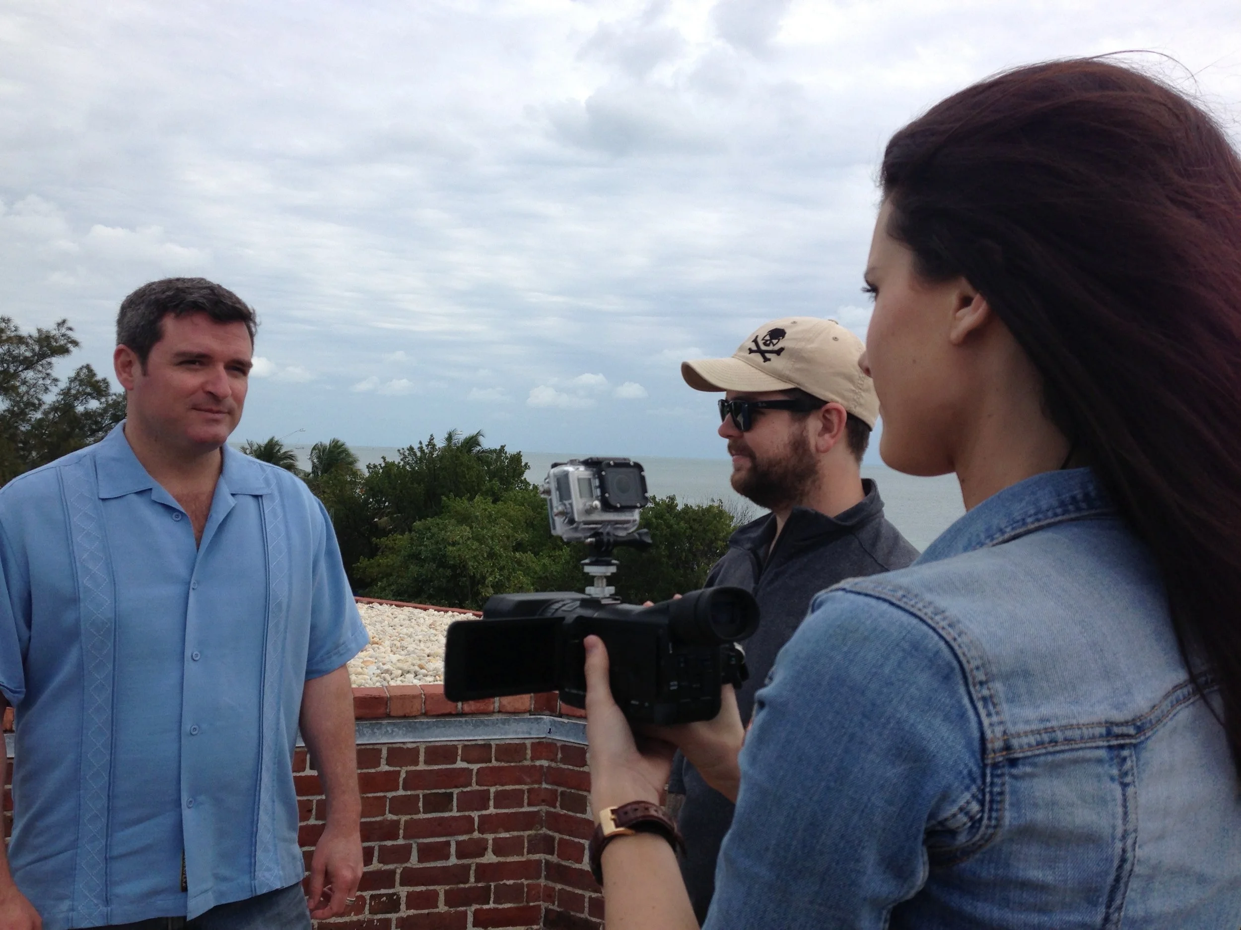 Dana Workman is filming David Sloan and Jack Osbourne at Key West's Fort East Martello Museum for an episode of Haunted Highway.