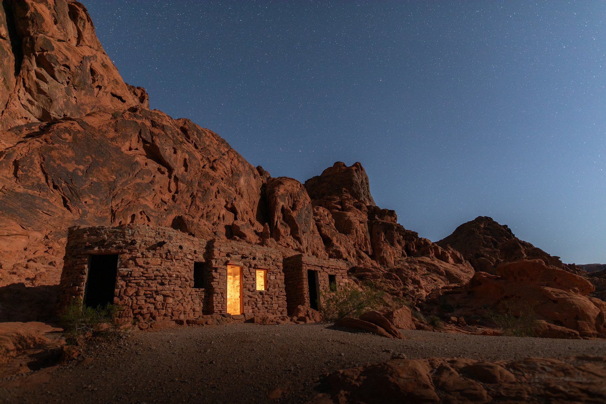 Historic cabins in Valley of Fire State Park