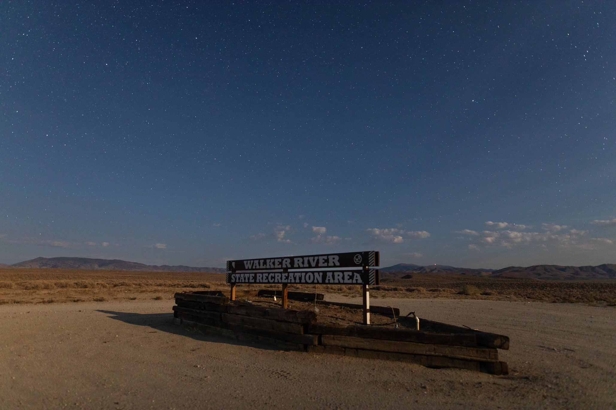 Walker River State Recreation Area in the moonlight
