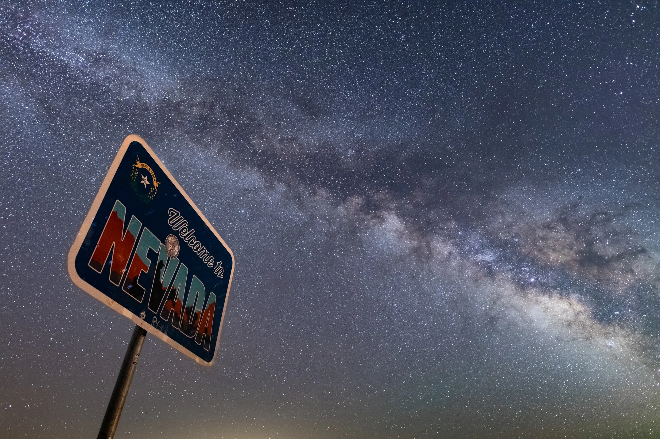 Welcome to Nevada road sign