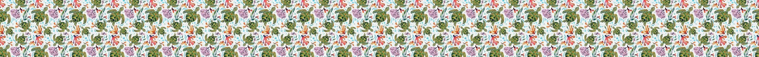 Pattern featuring various colorful amphibians, reptiles, and insects on a white background.