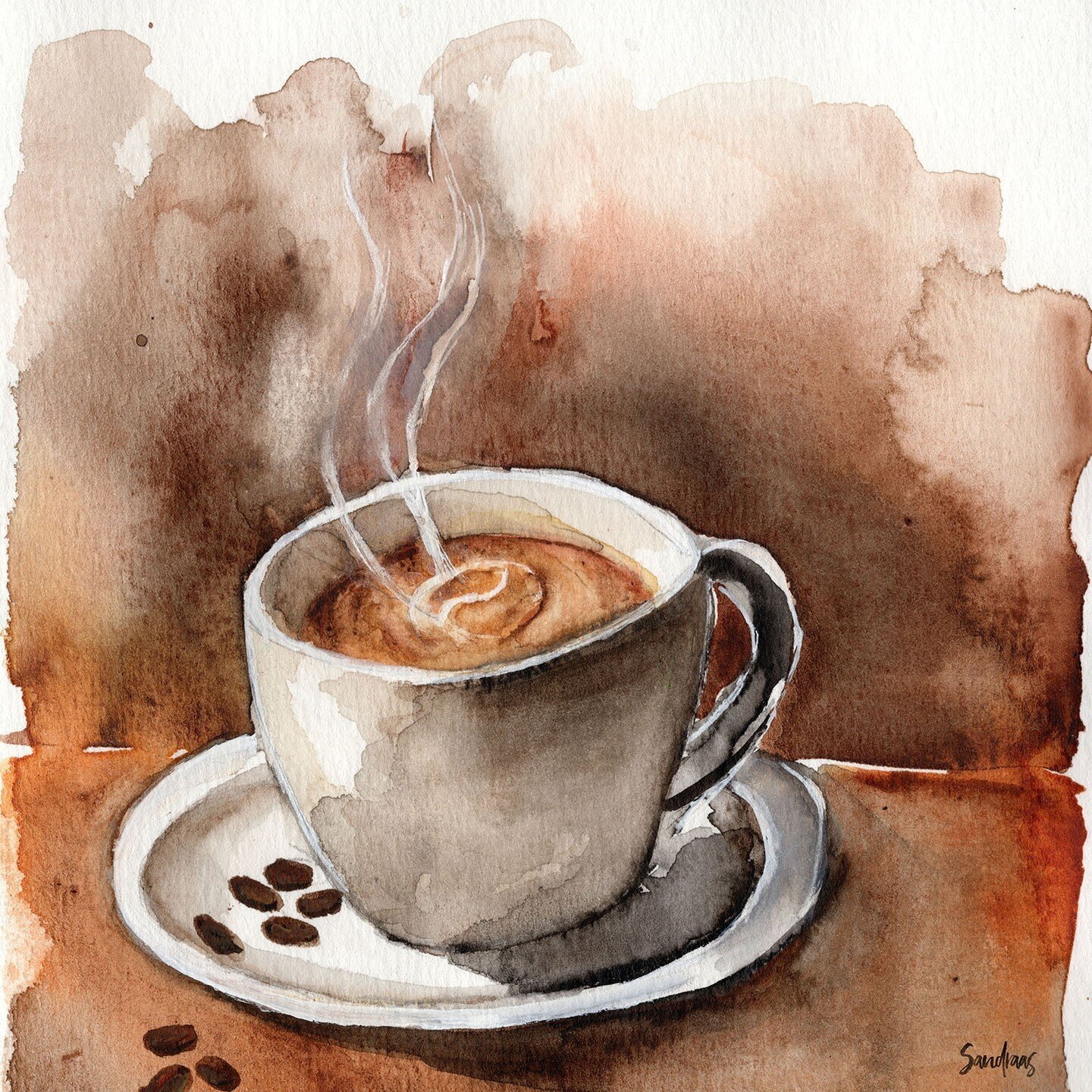 Coffee lovers here? ☕️🥰⁠
.⁠
I am working on a really cool collection!! I have painted these coffee illustrations a couple of years ago, and they still make me very happy! I am a coffee lover, and I love the earthy tones and the warmth you can feel. 