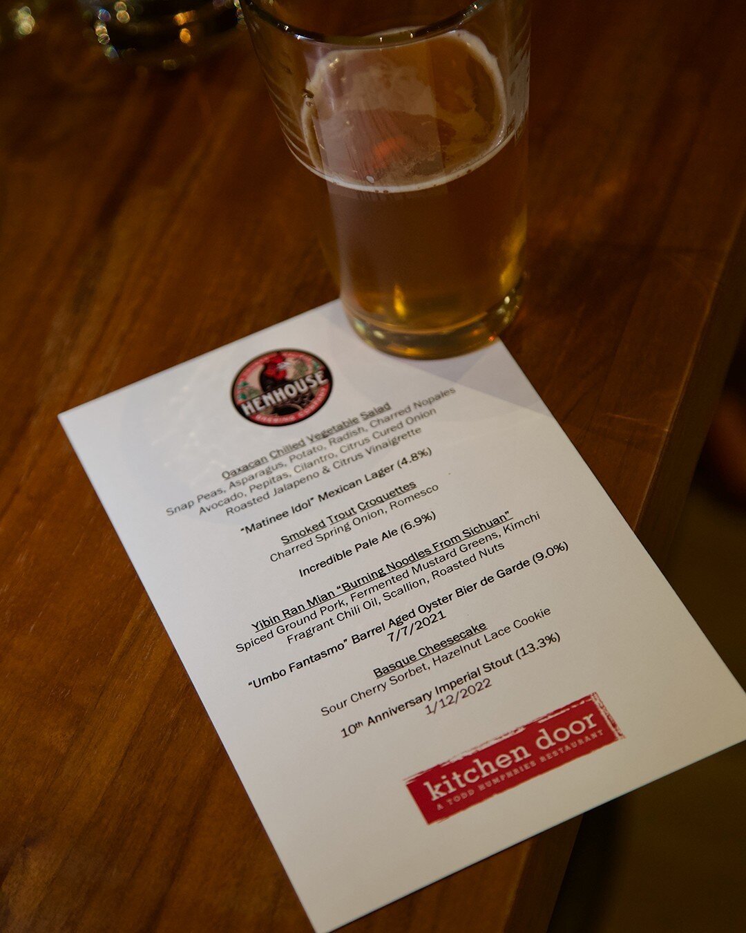 A big thank you to Henhouse Brewing for making the first Spring Craft Beer Dinner an outstanding success! Your excellent beers, such as Big Chirps and Big Chicken Double IPA, perfectly complemented our 5-course menu. We are grateful for the opportuni
