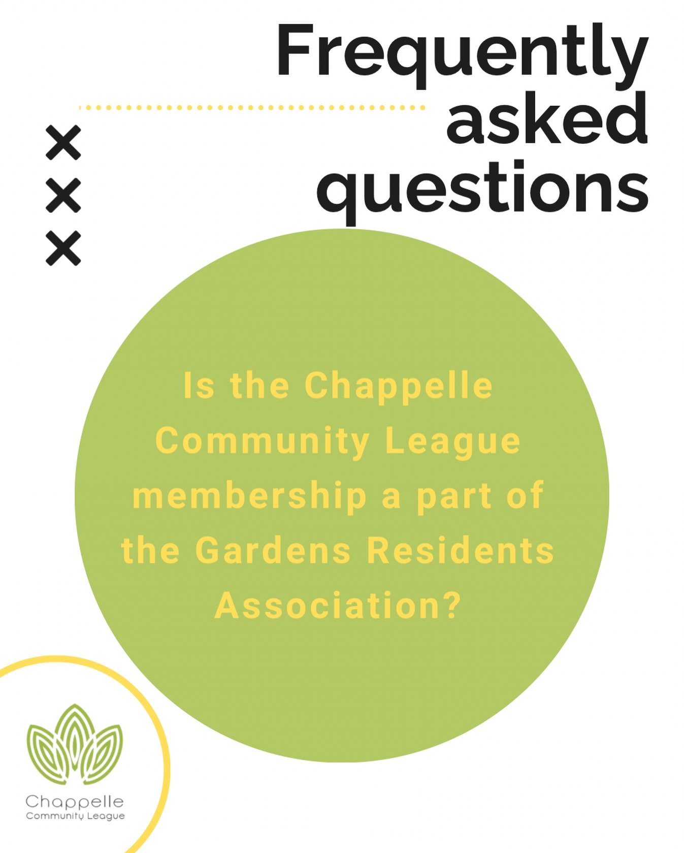❓ Chappelle Community League &ndash; FAQs ❓

We get lots of great questions, so here are some of the most common ones. 

📌 For full details and updated answers, visit our website:
🌐 https://chappellecommunityleague.com/faq

Still have questions? Se