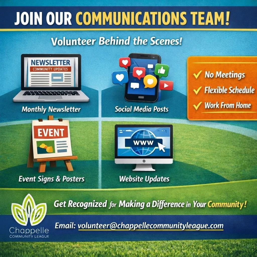 🎨 JOIN OUR COMMUNICATIONS TEAM!

Love creating, designing, or sharing community stories?

We&rsquo;re looking for 4&ndash;5 volunteers to help behind the scenes with:

📰 Monthly Community Newsletter
📱 Social Media Event Posts
🪧 Event Signage &amp
