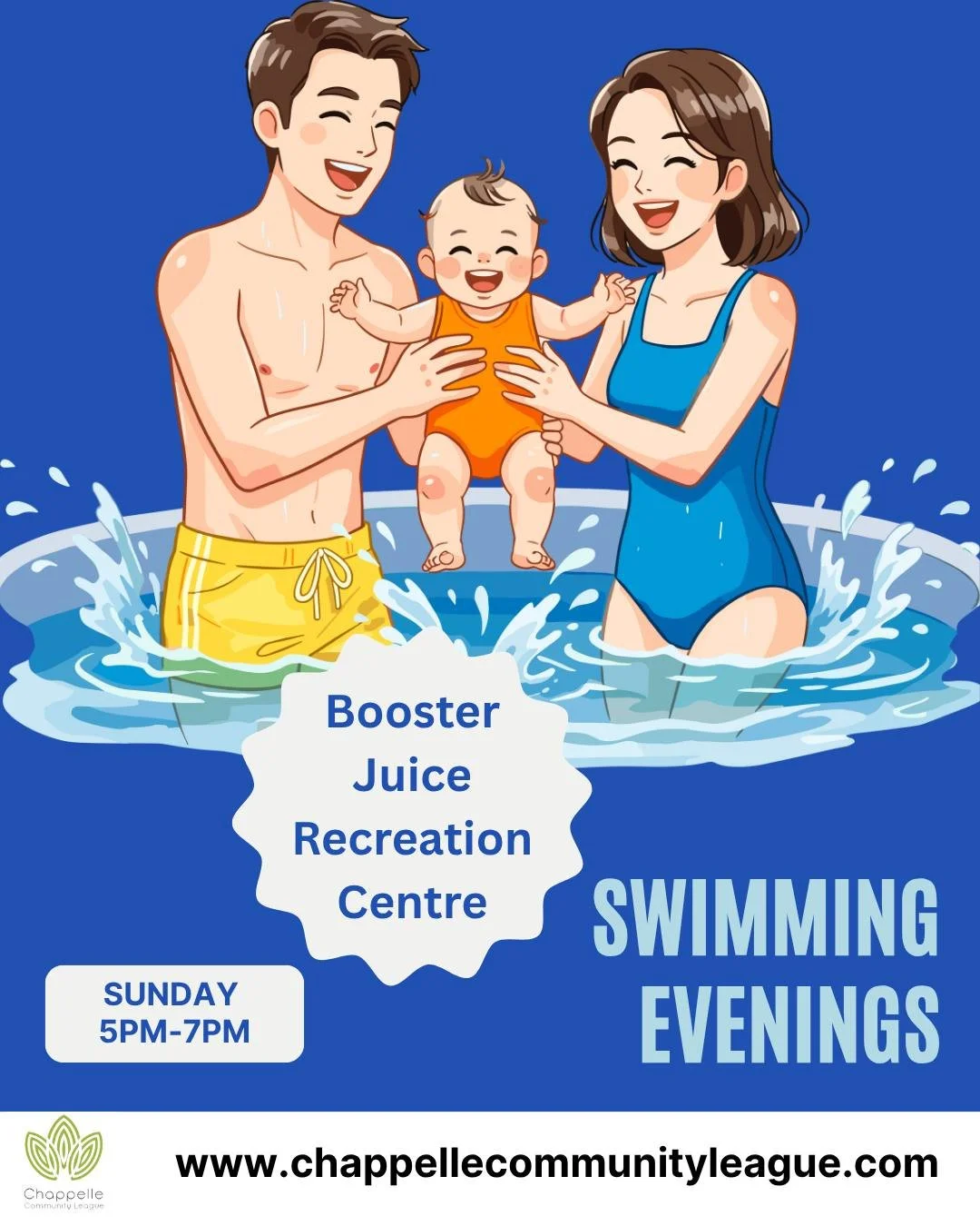 🌟 Be a part of Chappelle Community League 🌟

Want a simple, family-friendly perk you can enjoy every week?
Your membership gives you access to our Community Swim Night at the Booster Juice Recreation Centre!

🏊&zwj;♀️ FREE Swim Night Details:
📍 B