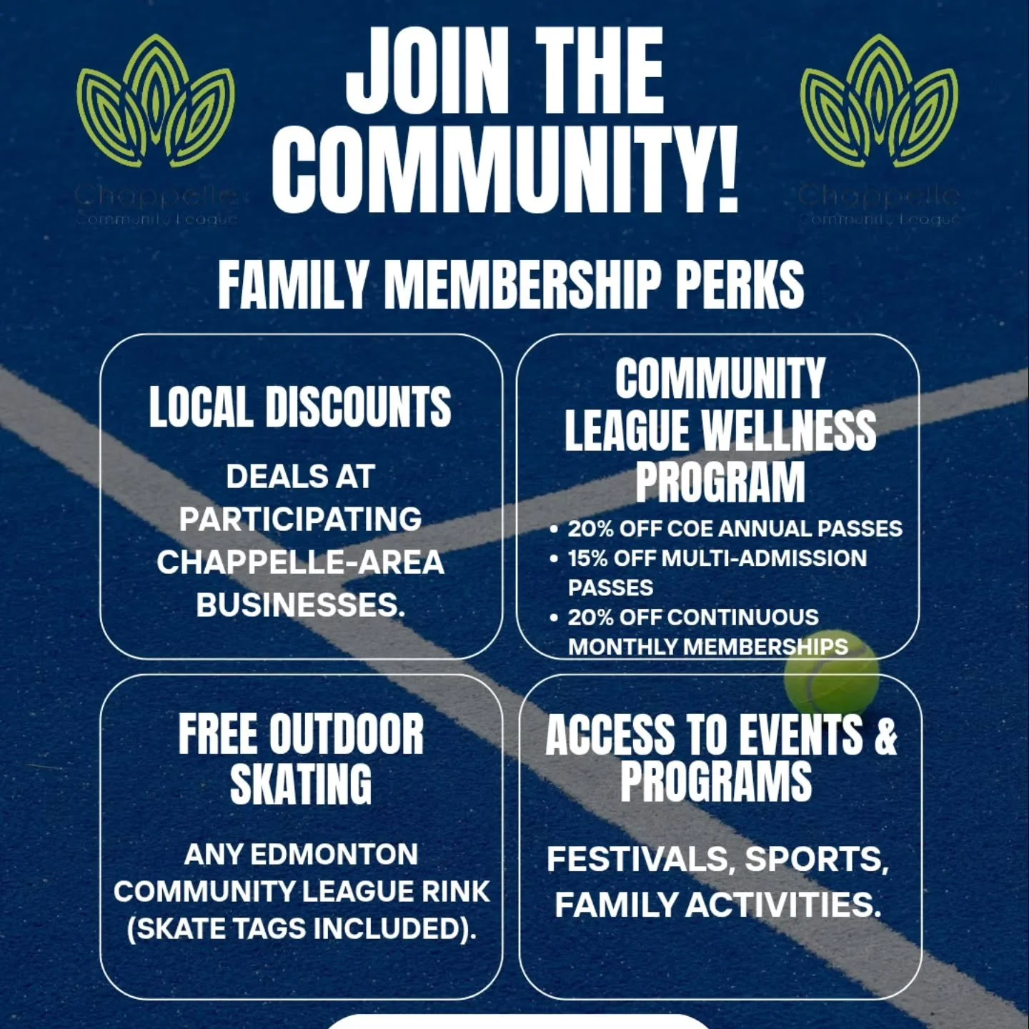 🏡 Your Community. Your Voice. Your Belonging.

A Community League membership is more than a card&mdash;it's your opportunity to connect, make friends, support local events, and help shape the future of our neighbourhood.

✨ Why join? 
&bull; Meet yo