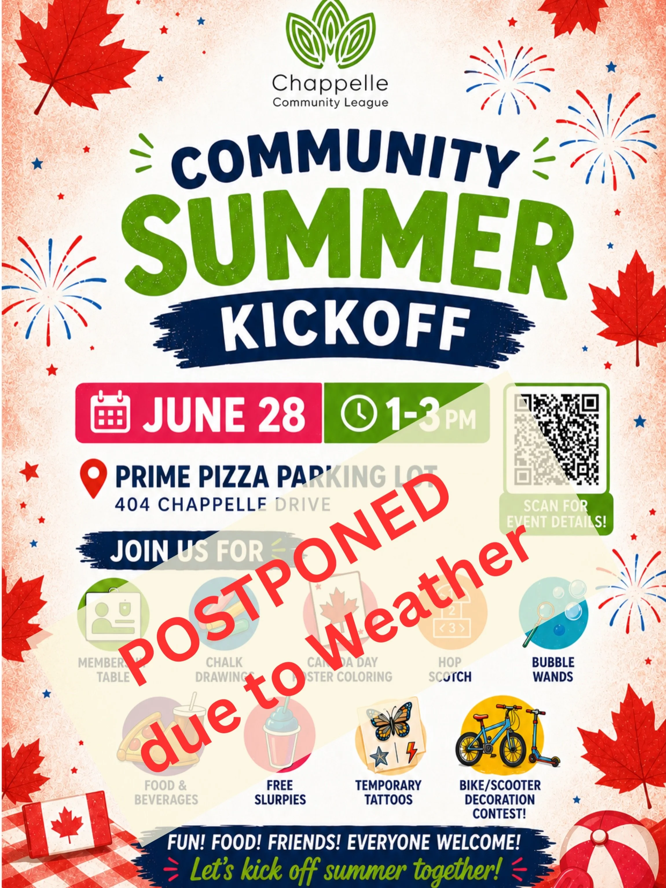 🌦️ Community Summer Kick-Off Update

Due to the forecasted weather conditions, our Community Summer Kick-Off event originally scheduled for June 28 has been postponed.

The good news? We&rsquo;re already working on a new date and will announce it ve