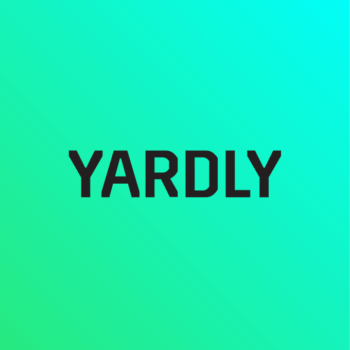 Gradient background with the word 'YARDLY' in bold black letters in the center.