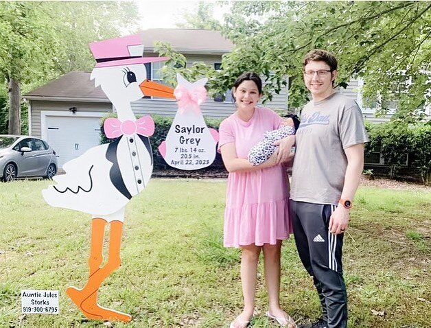 Who runs the world? GIRLS🎀🩰👛 
The girlys brought home the win again this month with 67% of our April stork orders being for baby girls! Baby Saylor was one of our sweet stork babies this month. Welcome home Saylor Grey💕