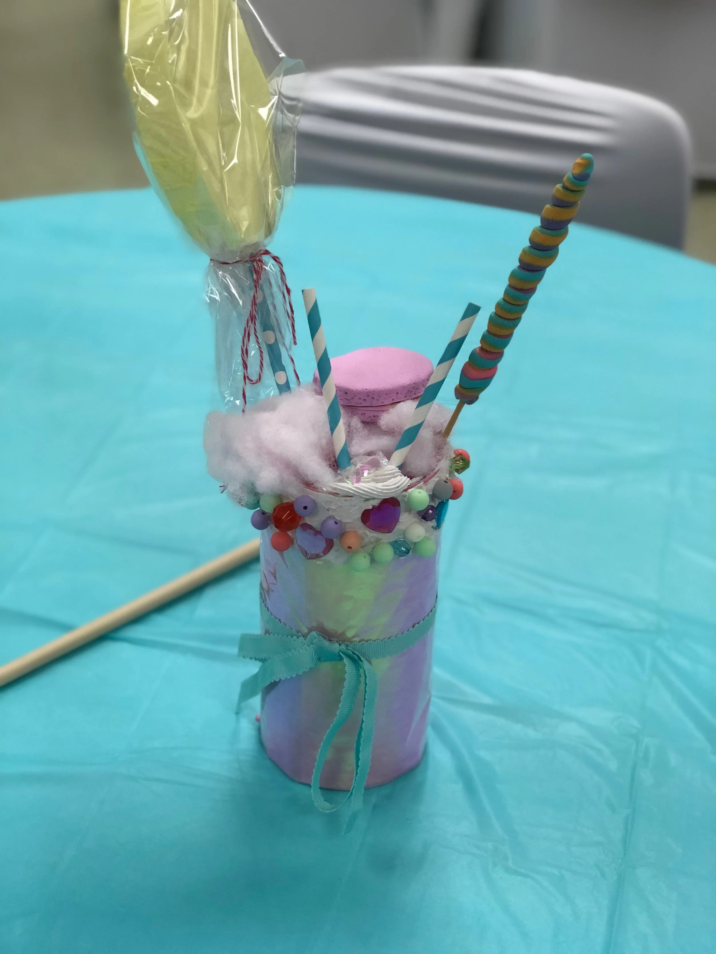 Iridescent Candyland 8th Grade Graduation Party- Freak Shake Centerpiece