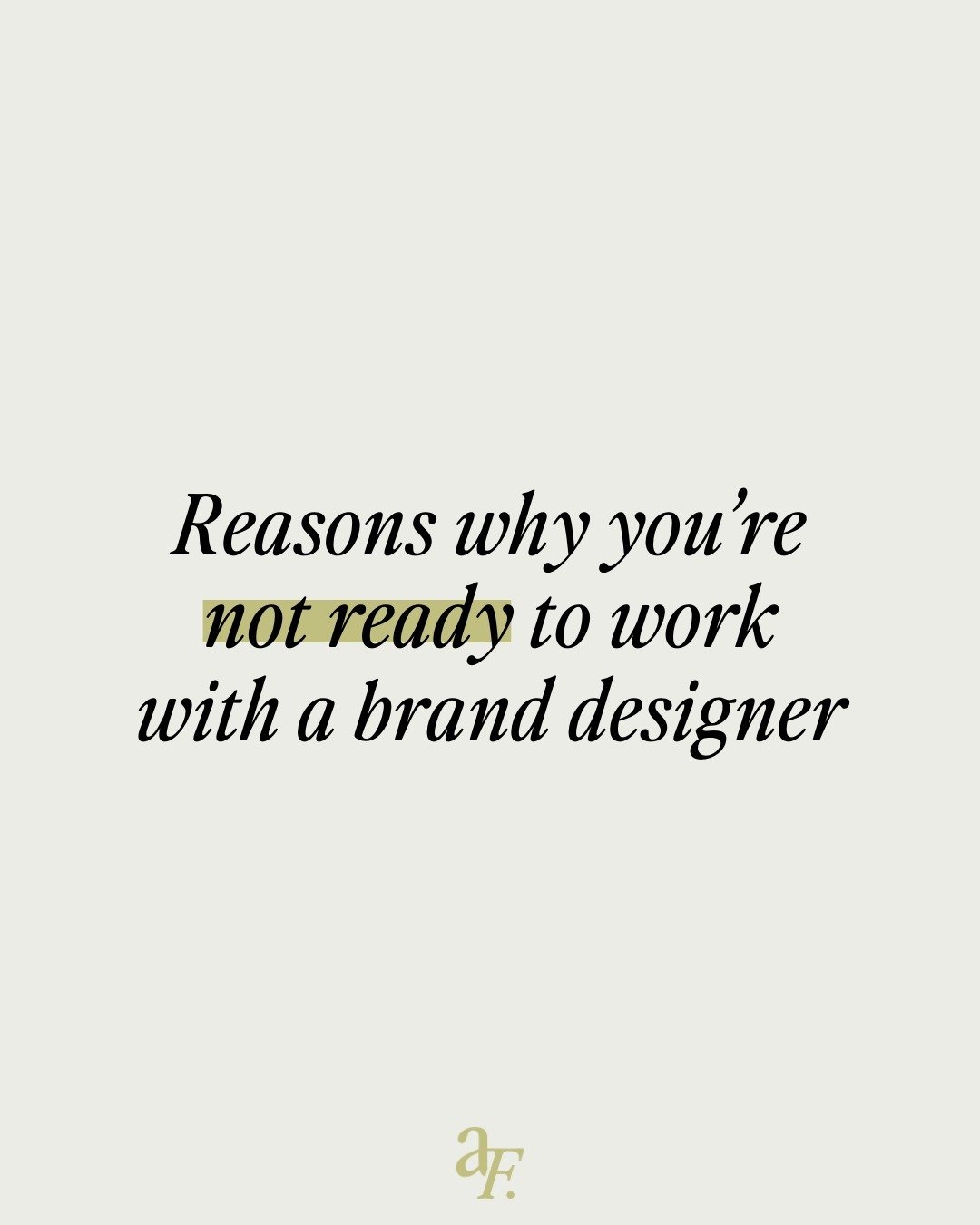 As much as I&rsquo;d love to work with everyone, I might not be the best fit for you&hellip; just yet 💔

🔎&nbsp;If you're still working on defining your brand's identity, it might be a bit too soon to bring in a brand designer. So, take your time t