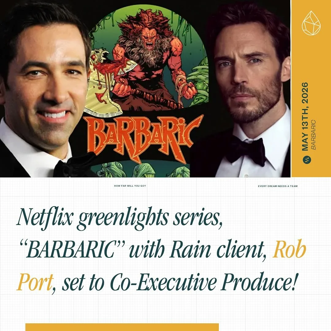 Netflix had greenlit &ldquo;BARBARIC&rdquo;, with Rain client, Rob Port, co-executive producing! The Medieval fantasy drama is based on the best-selling Vault Comic with the same name. Sam Claflin will be executive producing.