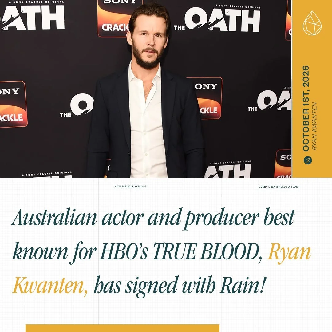 Australian actor and producer, Ryan Kwanten, has signed with Rain Management Group! Ryan is best known for his role as Jason Stackhouse in TRUE BLOOD, appearing in all seven seasons of the hit series. Recent work includes PRIMITIVE WAR and the comple