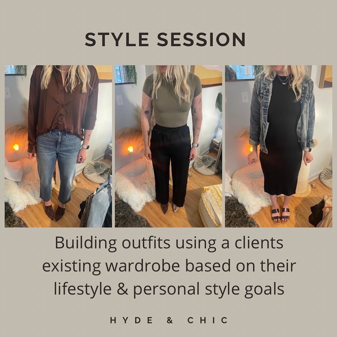Brooke came to me looking for guidance on creating outfits using her existing wardrobe. During her styling session we created over 30 outfits together! We also identified some outfit recipes that she can use to create even more looks #hydeandchic