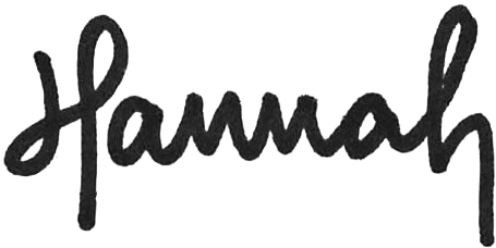 The word "Hannah" written in black cursive handwriting.
