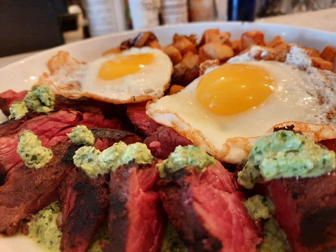 Come try our new Steak &amp; Eggs brunch plate next weekend! We'll be running our Brunch program every weekend from 10:30am-2pm, as well as our weekly trivia night on Tuesdays starting at 7! Reserve your table now at https://www.exploretock.com/blueb