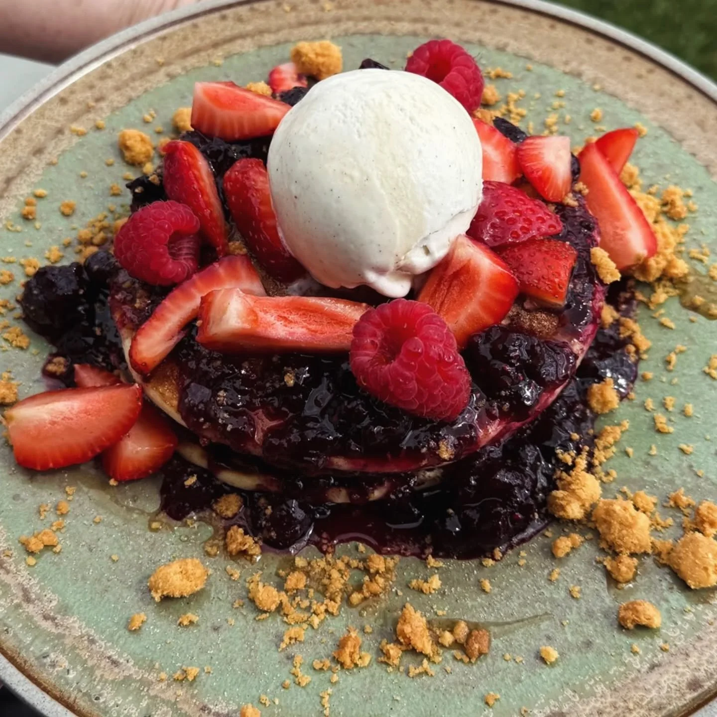 Pancake maestro Jesse is starting his chef apprenticeship this year through a Year 10 school-based program, extending on his work here. Kicking things off this weekend is his 'berry' first special!

'Berry Berry Bliss' is cinnamon &amp; blueberry pan