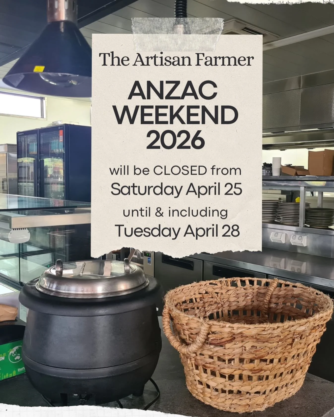 Please note The Artisan Farmer will be CLOSED over the 4 day Anzac Day long weekend period for some respite &amp; maintenance. Apologies for any inconvenience, Nabiac village has some alternative options if you&rsquo;re needing somewhere to stop. Tha