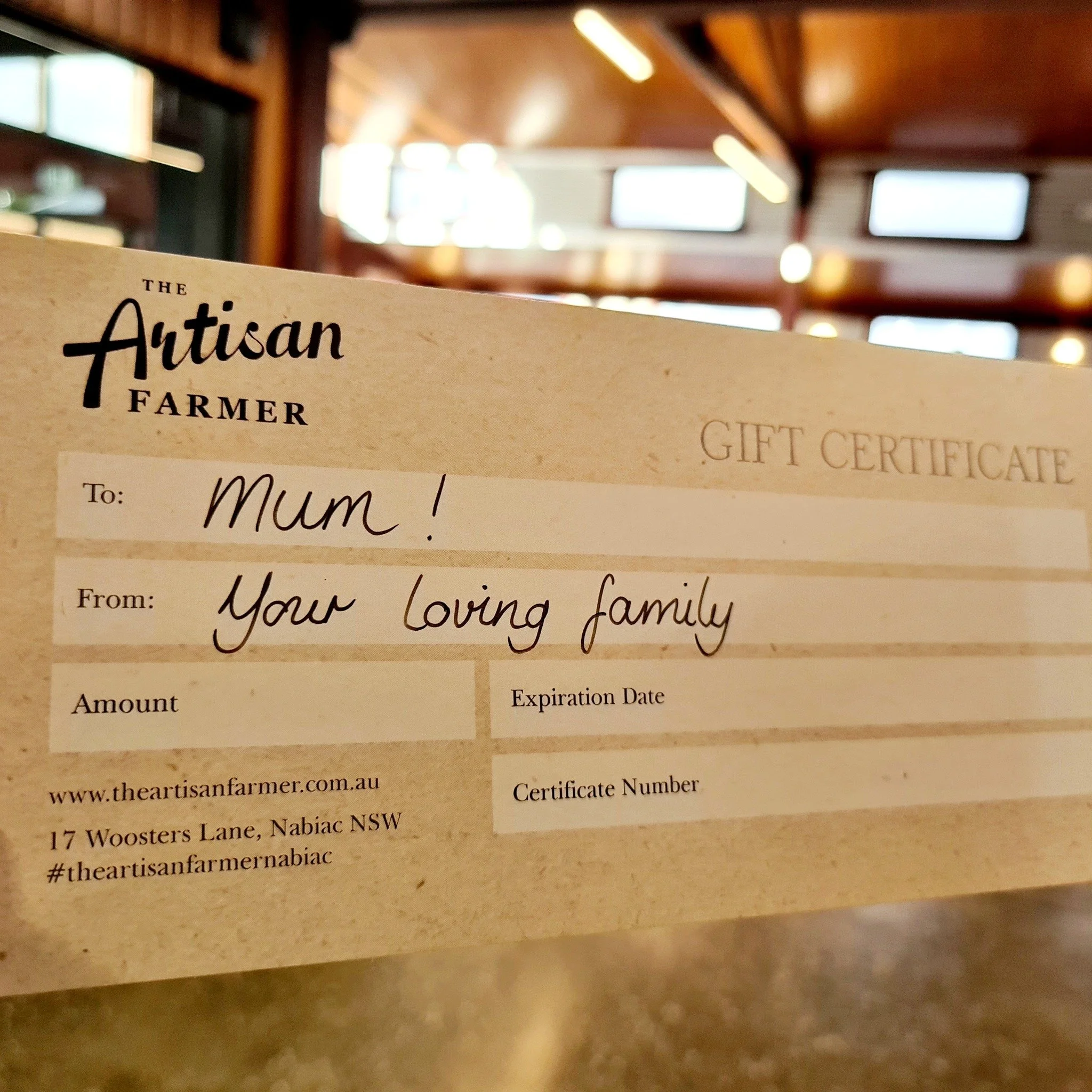 Avoid harrowing gift choices... by simply letting your lucky recipient choose their own! Just letting you know we have gift vouchers available for purchase both online through our website www.theartisanfarmer.com.au or in-store at the drinks counter.