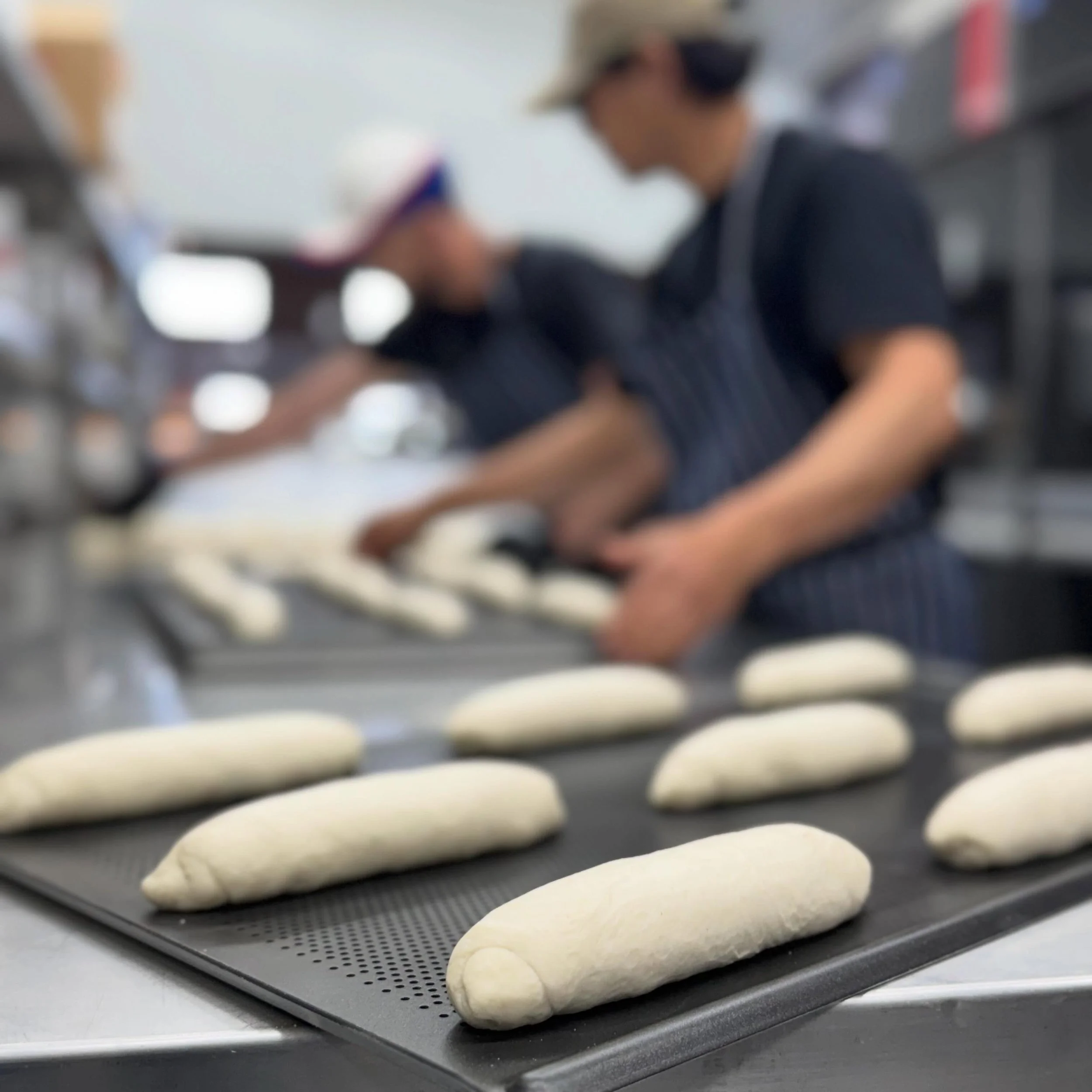 From this&hellip; to this! Our bakers&rsquo; housemade baguettes are made daily, catering to our cafe. 
#theartisanfarmernabiac #nabiac #barringtoncoast #midnorthcoastnsw #baguette