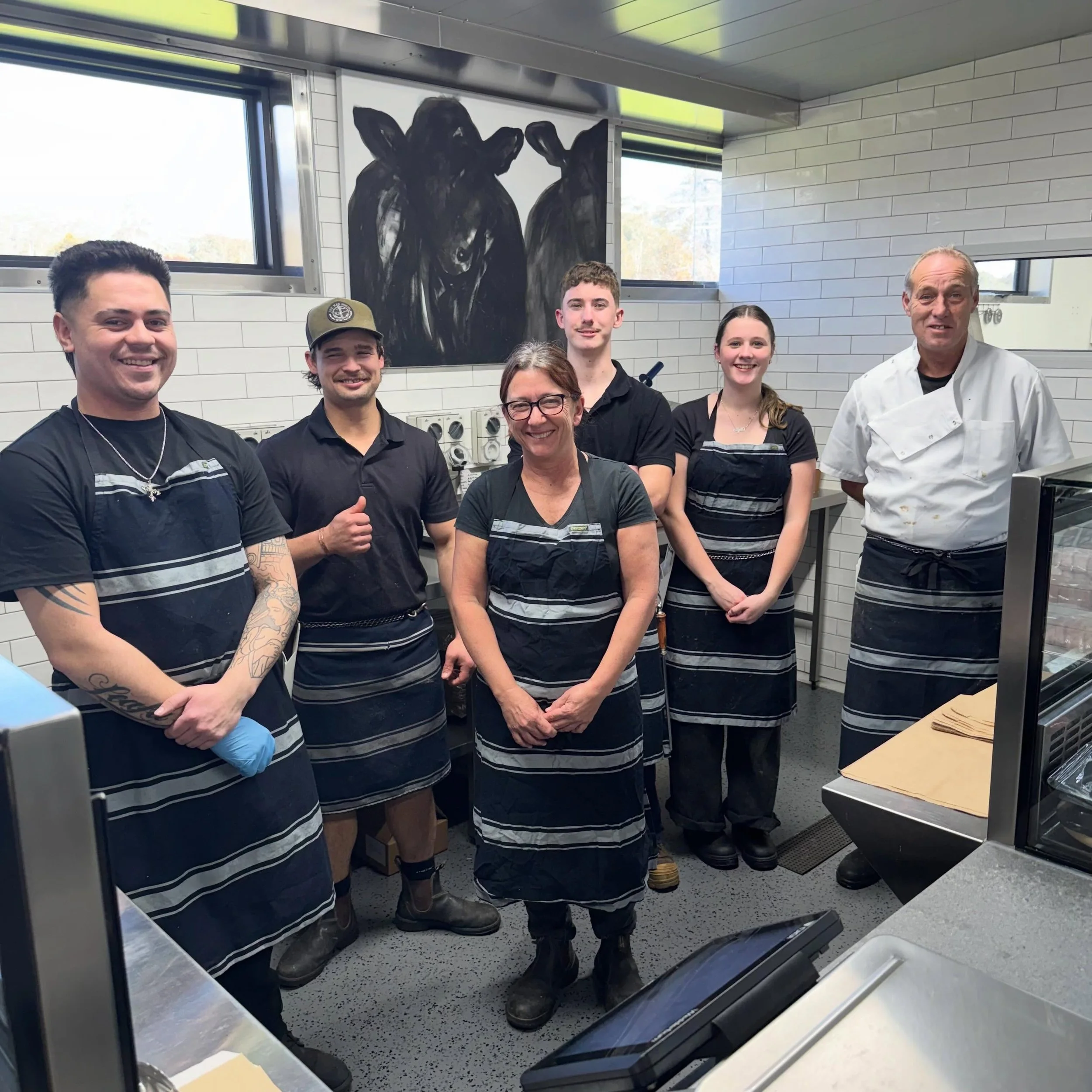 We can&rsquo;t often get them together for a pic, but meet most of the butchery team both front and backstage keeping us carnivores happy: Denzel, Josh the Boss, Donna, Robert, Myla, and Allan&hellip; with room for one more! Thanks team.

#theartisan