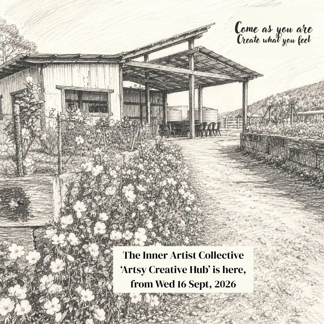 What a nice way to see our space being used! If you're feeling arty or crafty, the Inner Artist Collective is hosting a regular gathering every Wednesday, 10am - 12pm, at The Artisan Farmer&rsquo;s Overflow, Nabiac.

Sessions are free, and launch thi