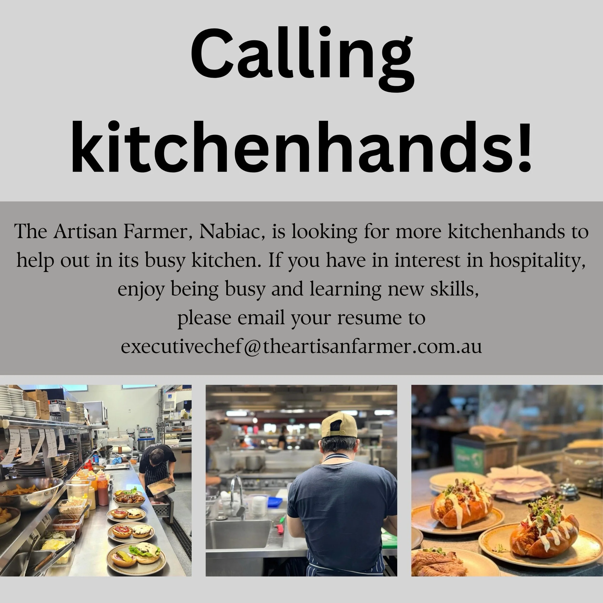 Could this be for you or someone you know? 

#theartisanfarmernabiac #nabiac #kitchenjob #midnorthcoastnsw #barringtoncoast