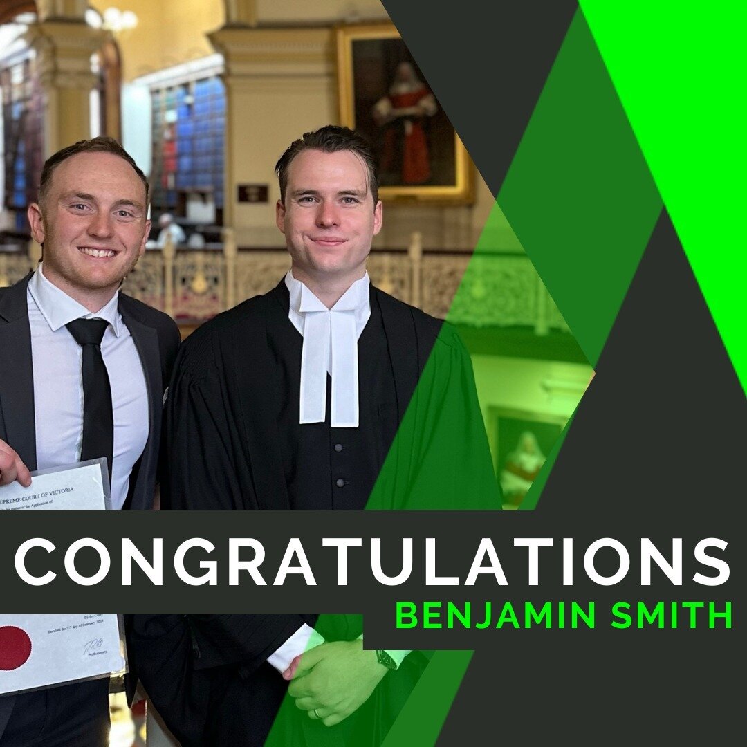 Congratulations to Benjamin Smith on being admitted as a Lawyer to the Supreme Court of Victoria!
Benjamin will be continuing in our Business Law team. Well done Benjamin!

#admission #lawyer #harwoodandrews