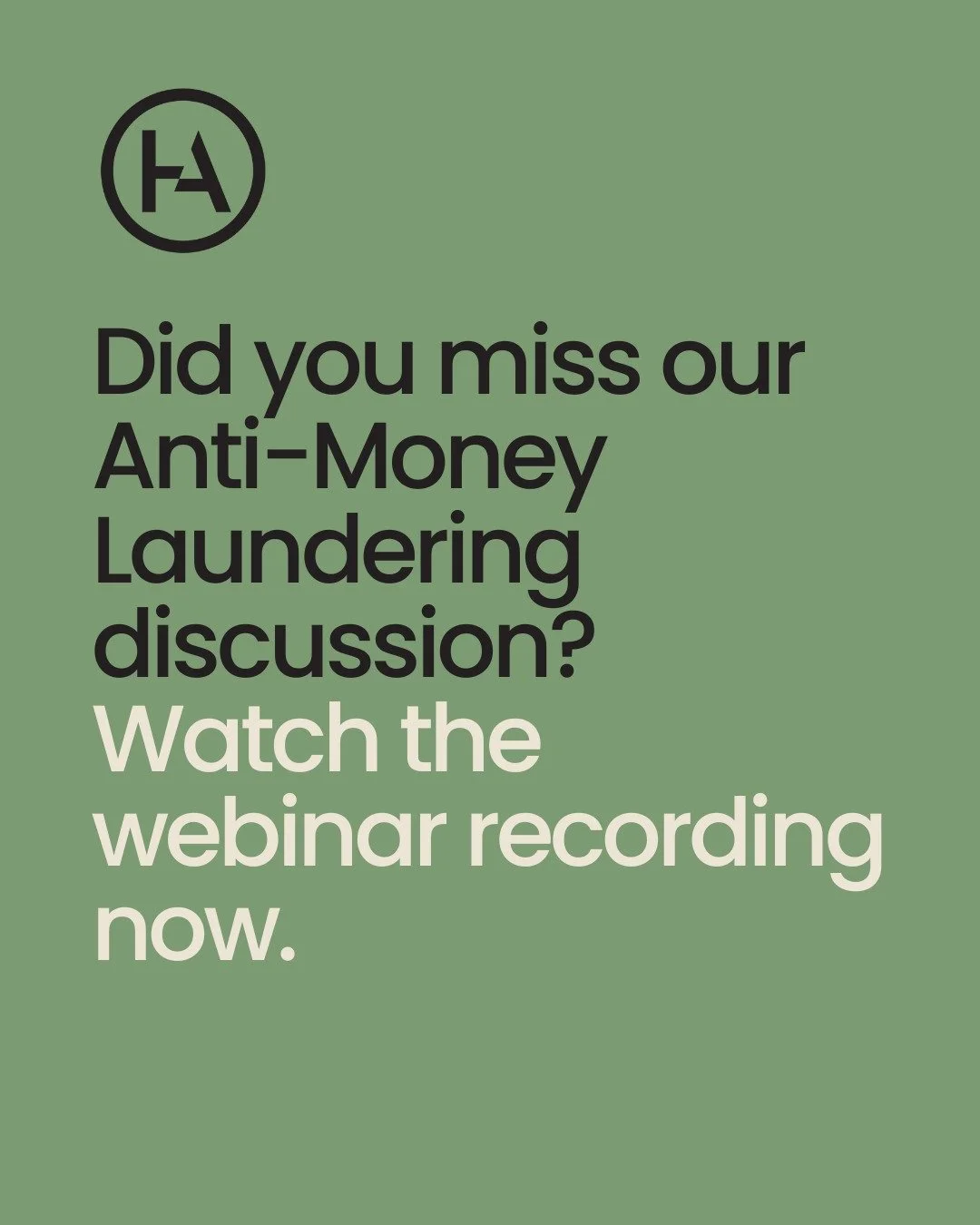 Did you miss our Anti-Money Laundering discussion earlier in the week? Not to worry, we have a recording for you to catch up on.
Paul Gray, Hugo Le Clerc and Craig Morgan spoke about:

- The intent of the AML/CTF regime
- What a Tranche 2 entity is
-