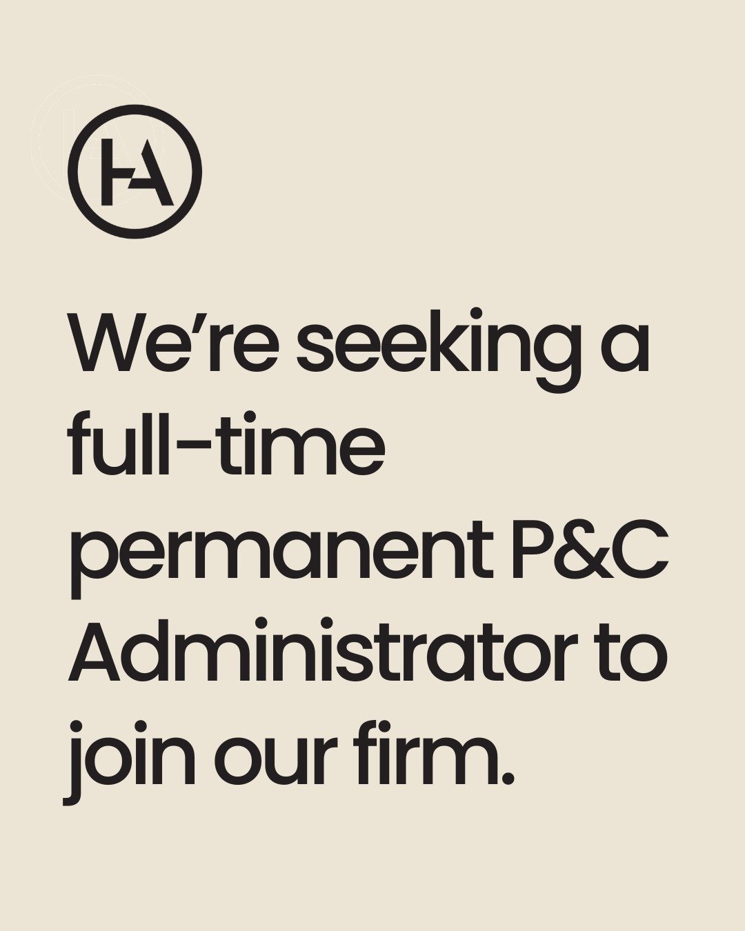 We&rsquo;re seeking a full-time permanent P&amp;C Administrator to join our firm in Geelong CBD. This is an exciting opportunity for a junior HR professional looking to further develop their skills in a supportive and collaborative environment. Repor