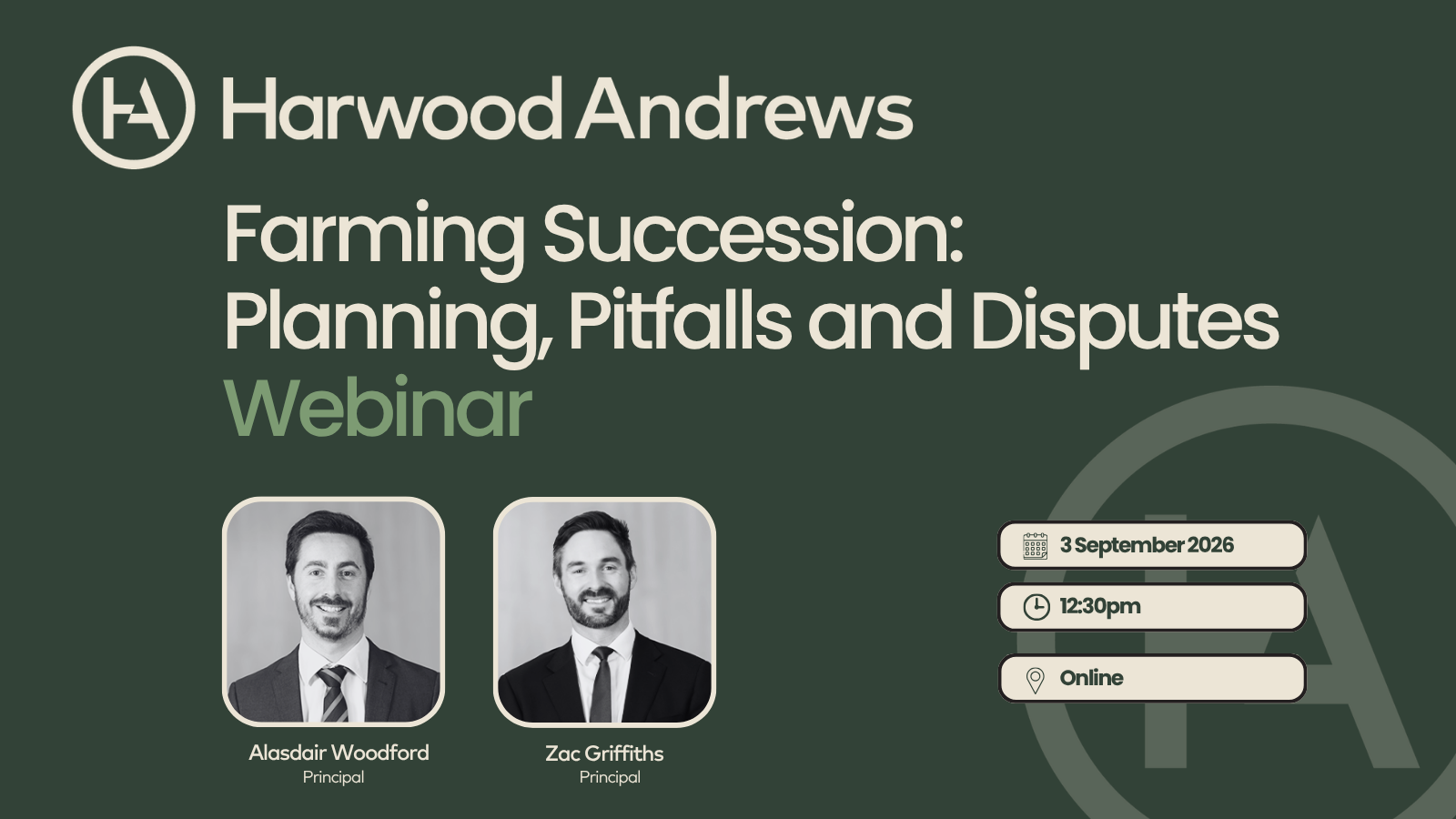 Webinar - Farming Succession: Planning, Pitfalls and Disputes